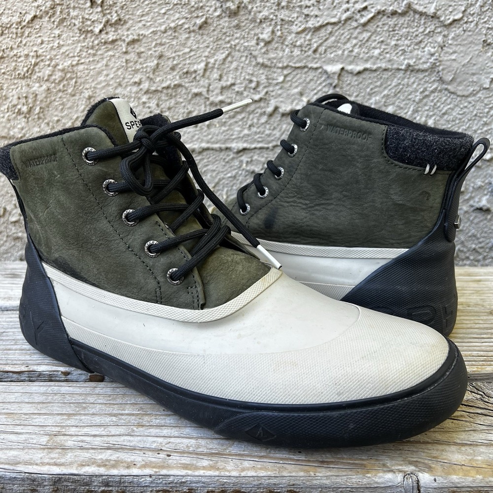 Sperry Boots Men Size 11 Top-Sider Halyard STORM Pull On Black Khaki